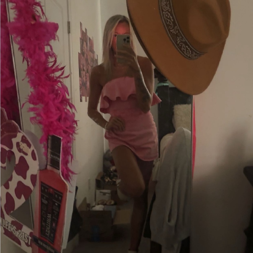 Elegant Pink Ruffle Romper